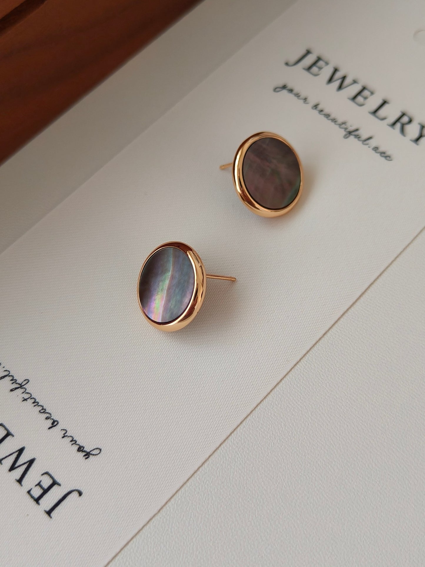 S925 Sterling Silver Plated 18k Real Gold Earrings | Aquatic agate