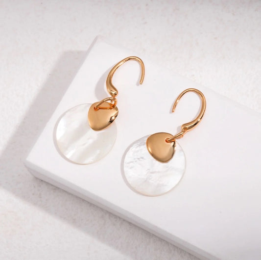 Lustrous Harmony Shell Drop Earrings