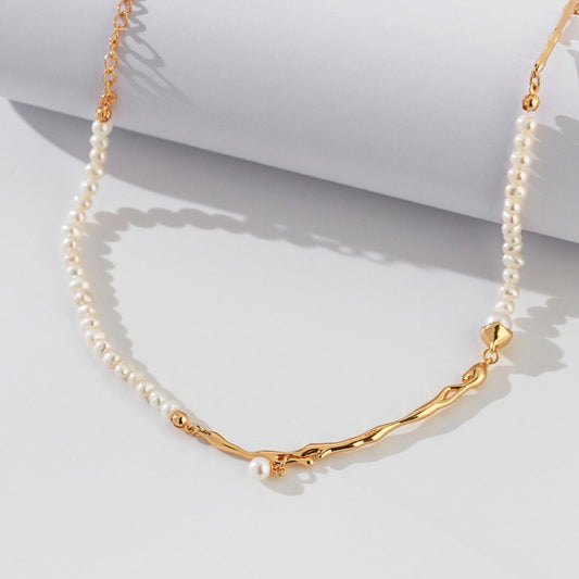 Golden Stream Pearl Necklace