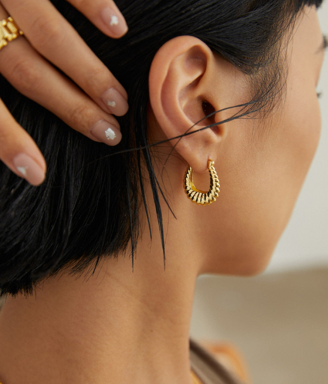 Golden Cascade Woven Drop Earrings