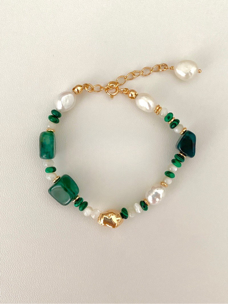 Luxe Green Agate Malachite Beaded Set