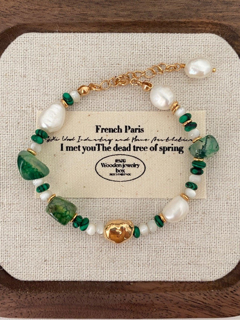 Luxe Green Agate Malachite Beaded Set