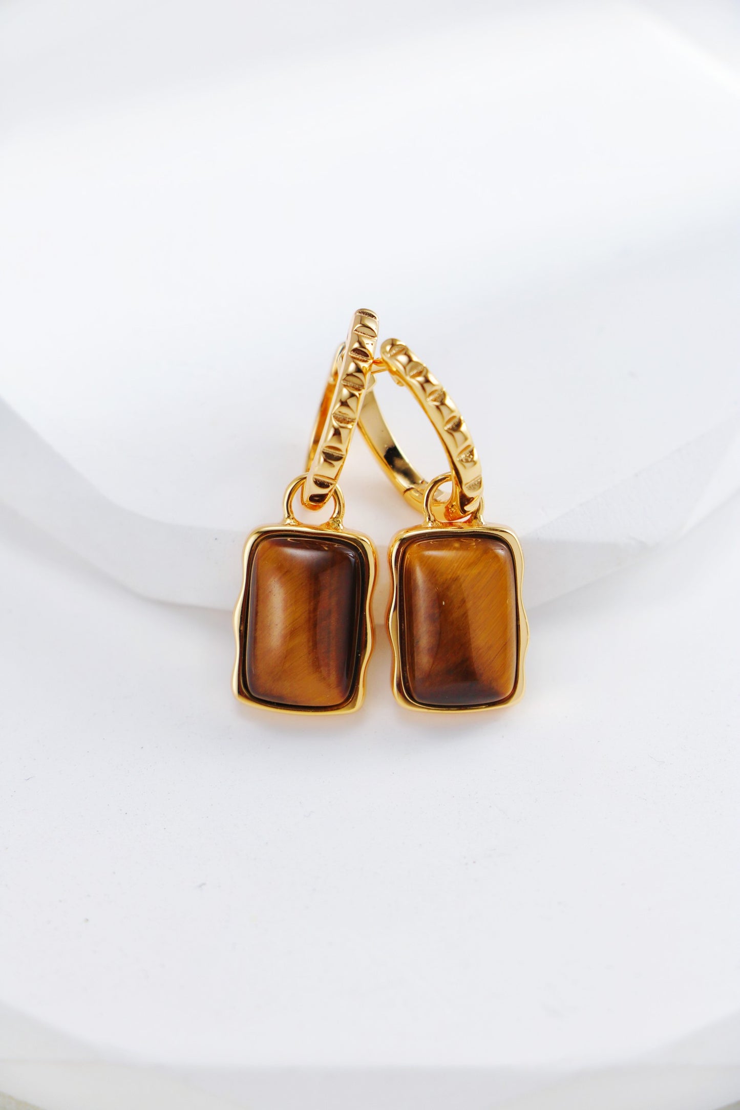 S925 Silver Vintage Gold Tiger Eye Stone Earrings/Necklace