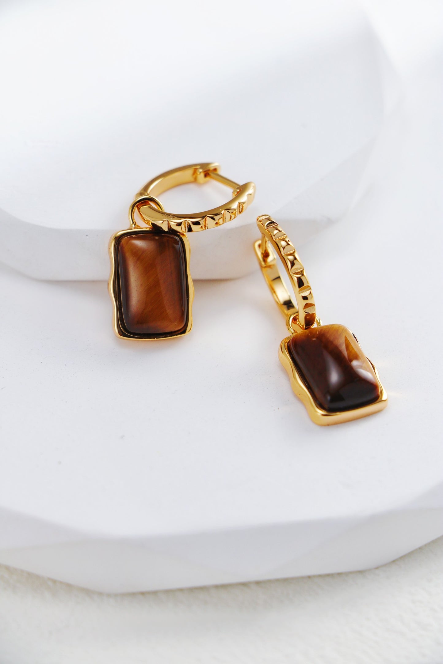 S925 Silver Vintage Gold Tiger Eye Stone Earrings/Necklace