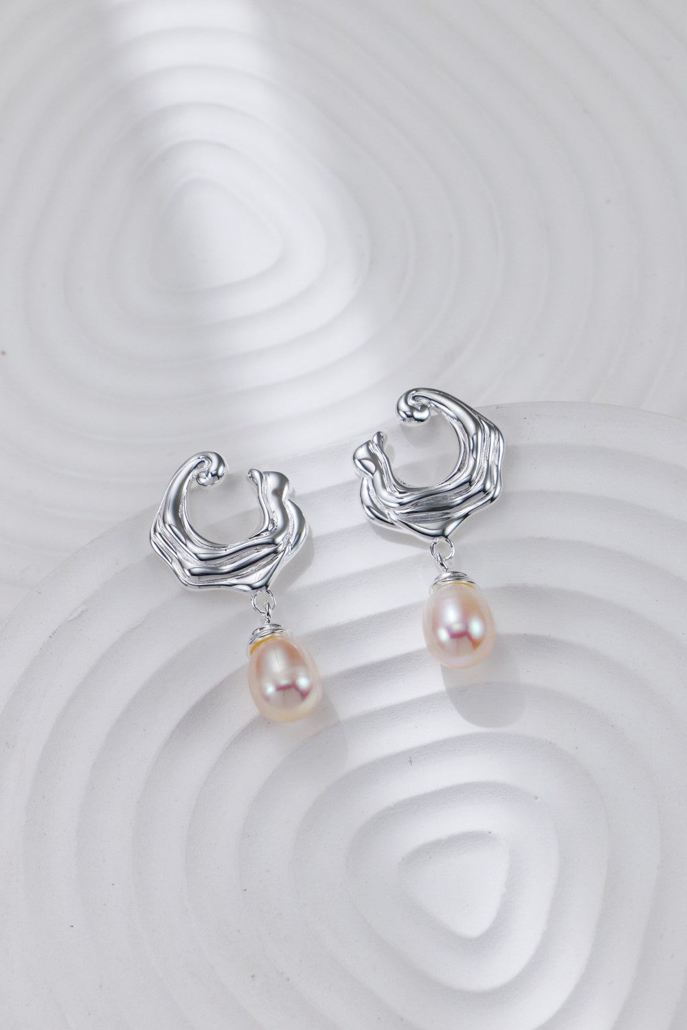 S925 Silver Wave Pearl Series Earrings/Bracelet/Necklace（2 colors）