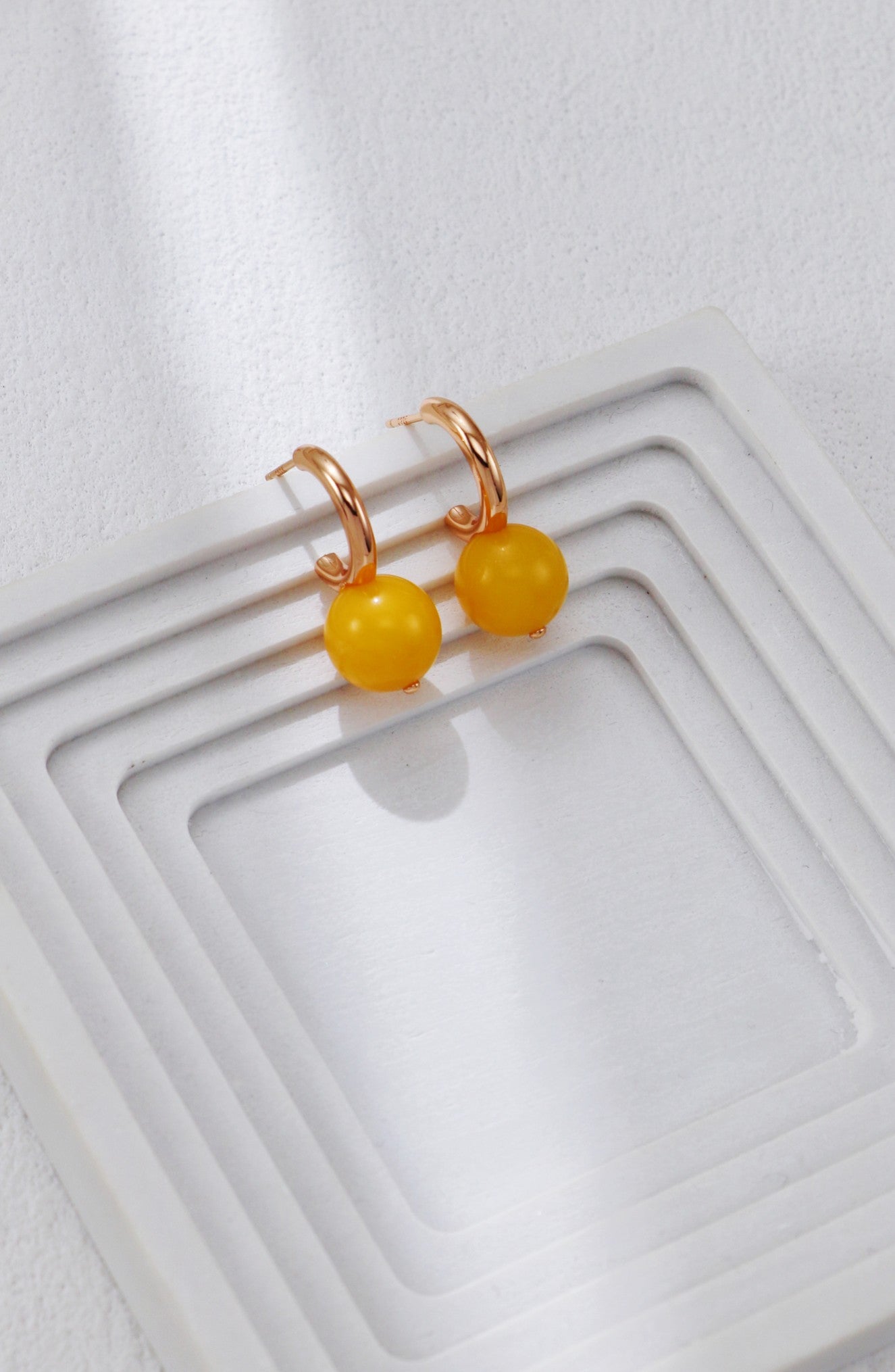 S925 Silver Vintage Gold Beeswax Earrings