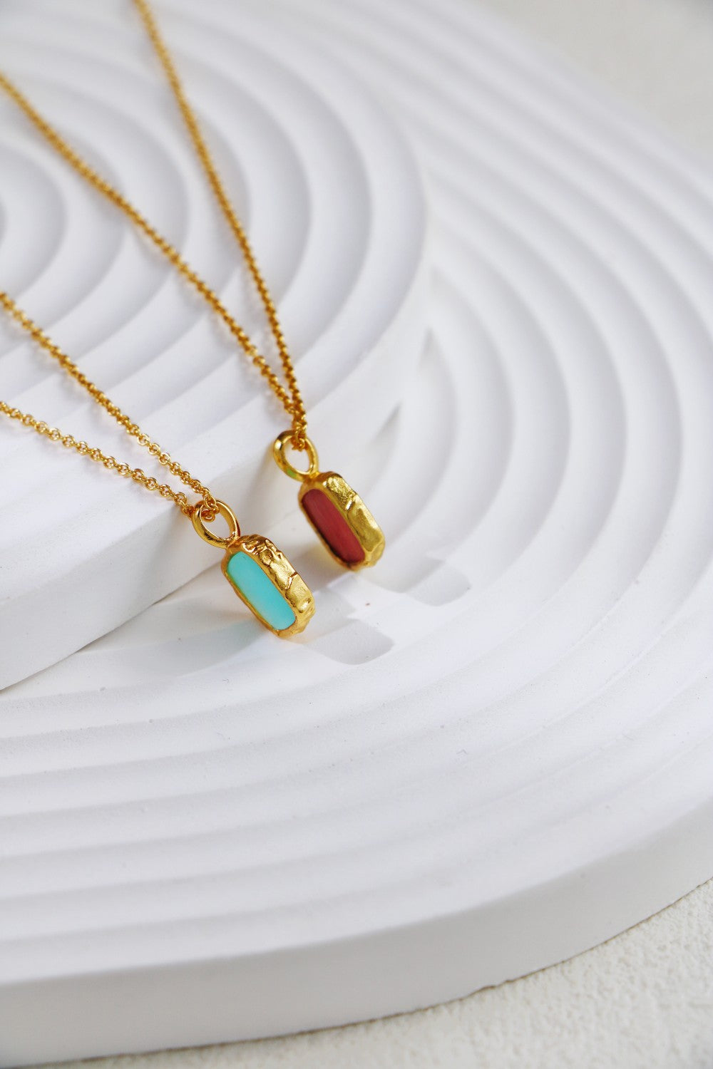 S925 Silver Gold Rhodolite/Amazonite Necklace（2 colors）