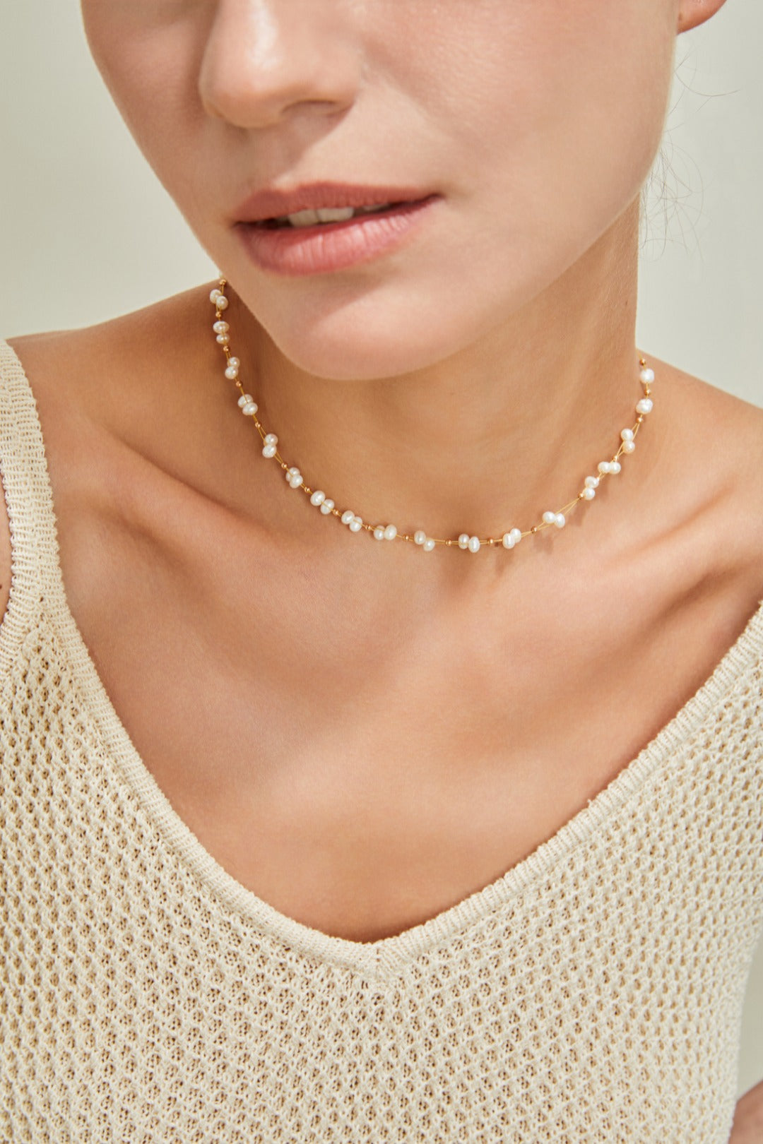 S925 Silver Braided Pearl Necklace