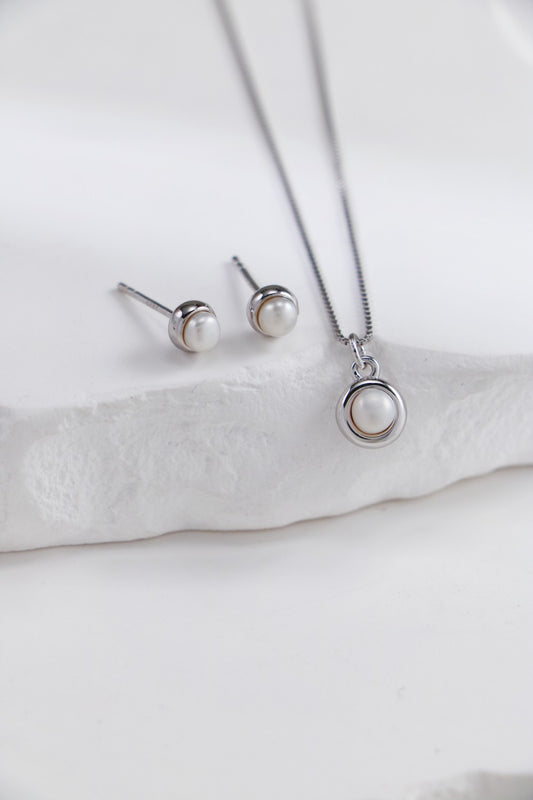 S925 Silver Pear Set（Platinum）