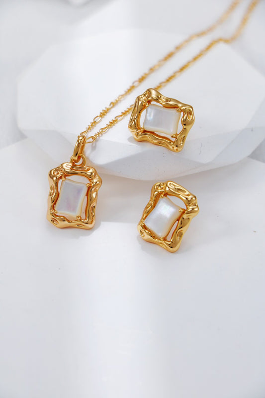 S925 Silver Shell Set（Vintage Gold）