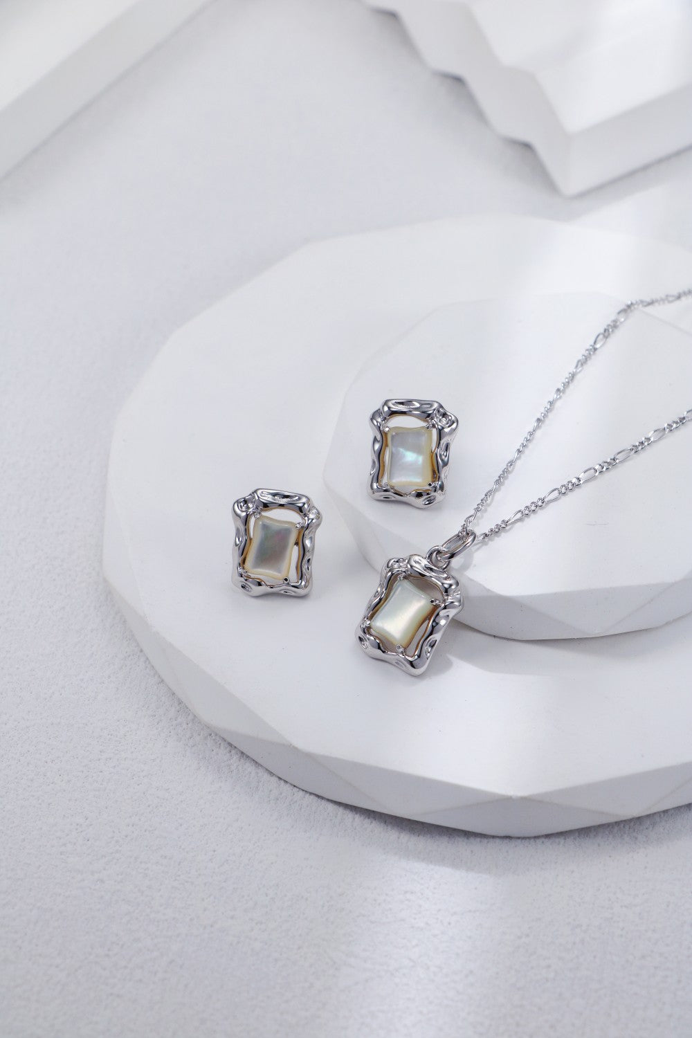 S925 Silver Shell Set（Platinum）