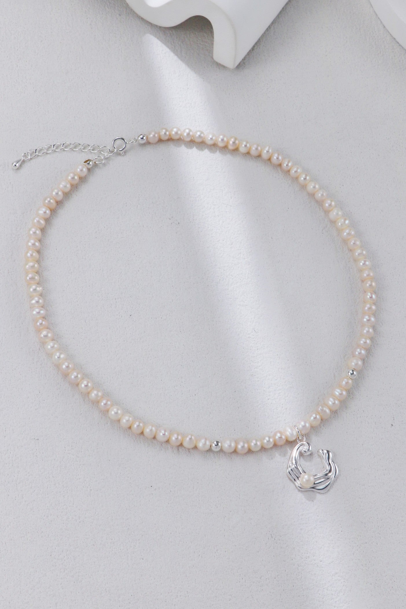 S925 Silver Wave Pearl Series Earrings/Bracelet/Necklace（2 colors）