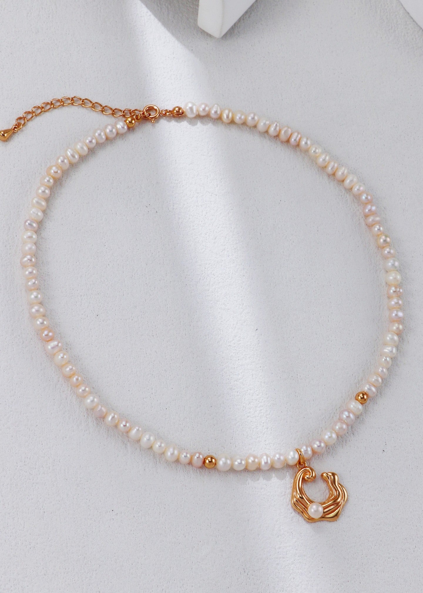 S925 Silver Wave Pearl Necklace（2 colors）