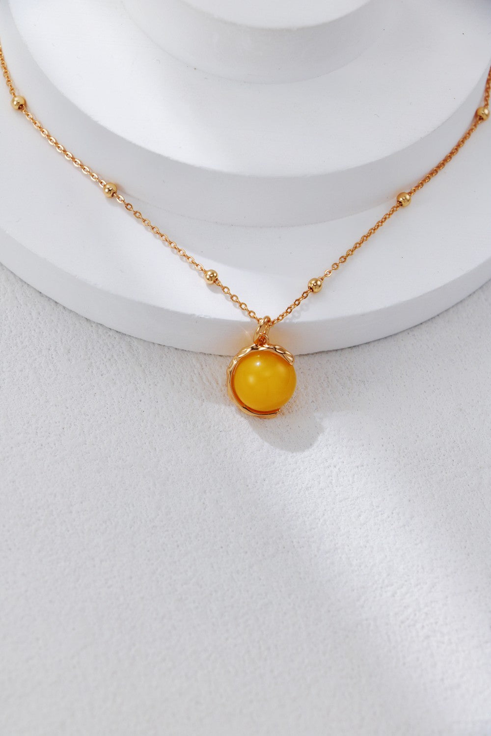 S925 Silver Vintage Gold Beeswax Necklace