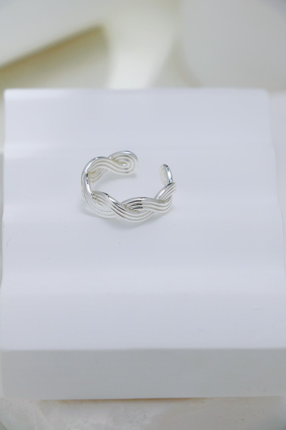 S925 Silver Braided Stripe Ring（2 colors）