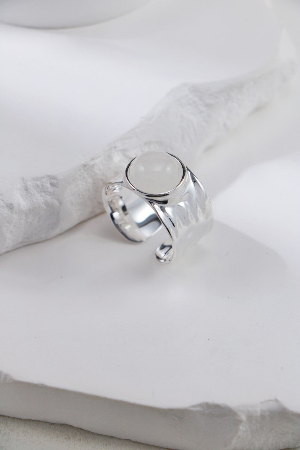 S925 Silver White Crystal Ring