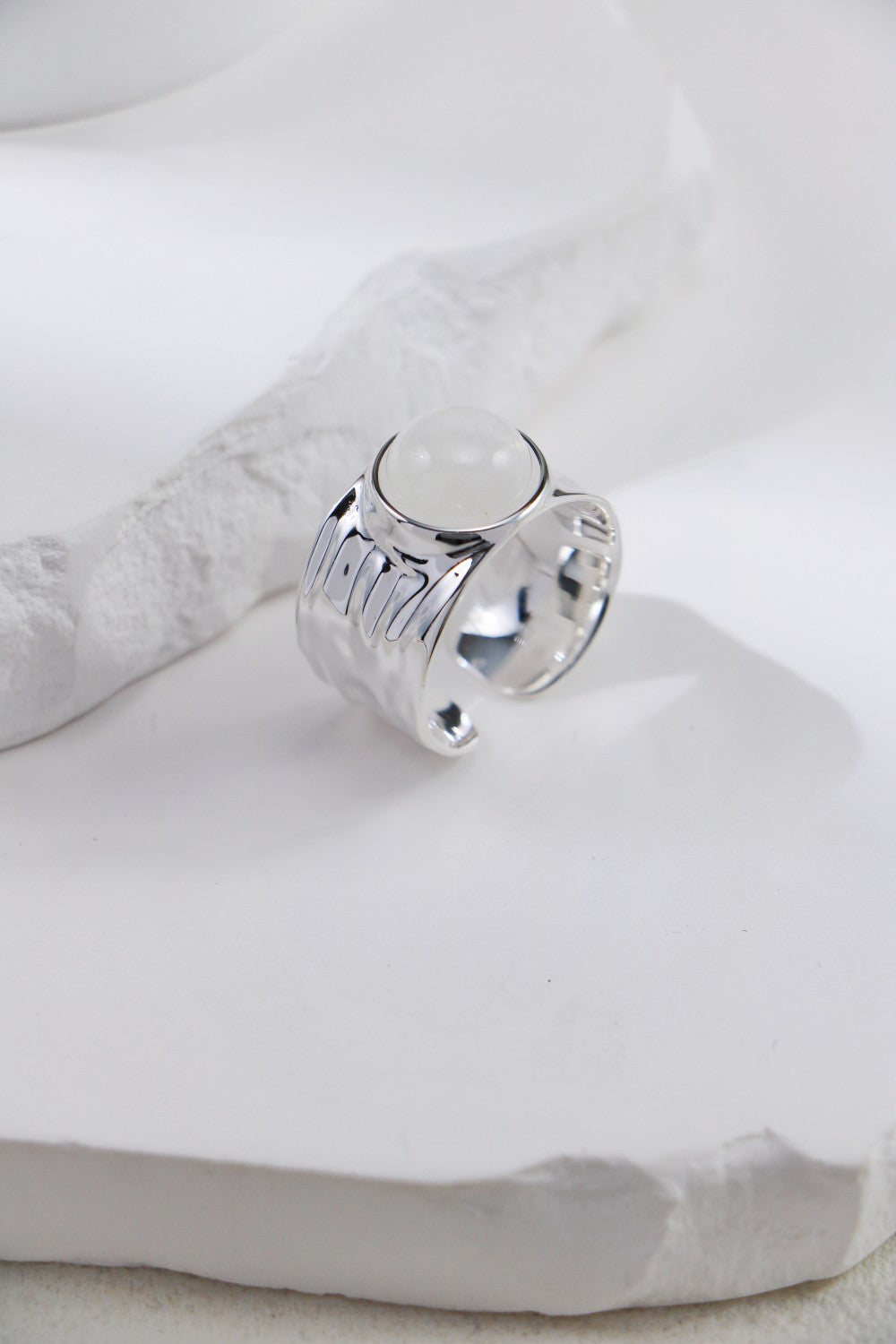 S925 Silver White Crystal Ring