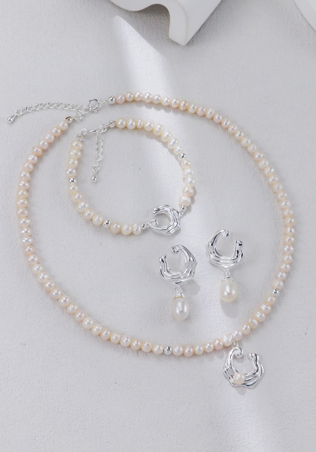 S925 Silver Wave Pearl Bracelet（2 colors）